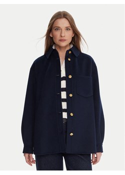 Tommy Hilfiger Płaszcz wełniany WW0WW46558 Granatowy Relaxed Fit ze sklepu MODIVO w kategorii Płaszcze damskie - zdjęcie 186186828