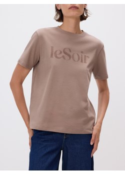 Reserved - T-shirt z nadrukiem - brązowy - id: 321DT-84X - marki Reserved - 186188765 Reserved - T-shirt z nadrukiem - brązowy ze sklepu Reserved w kategorii Bluzki damskie - zdjęcie 186188765