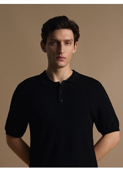Reserved - Koszulka polo z wiskozą CIRCULOSE® - czarny ze sklepu Reserved w kategorii T-shirty męskie - zdjęcie 186188977