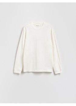 Reserved - Bawełniany longsleeve - złamana biel ze sklepu Reserved w kategorii T-shirty męskie - zdjęcie 186189325