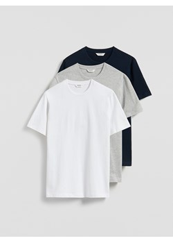 Reserved - T-shirt regular 3 pack - wielobarwny ze sklepu Reserved w kategorii T-shirty męskie - zdjęcie 186189628