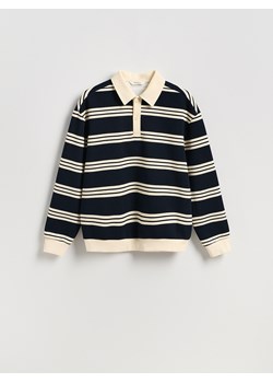 Reserved - Bluza regular fit z kołnierzem - granatowy ze sklepu Reserved w kategorii Bluzy męskie - zdjęcie 186190256