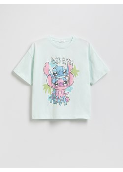 Reserved - T-shirt Lilo i Stitch - jasnoturkusowy ze sklepu Reserved w kategorii Bluzki dziewczęce - zdjęcie 186190666