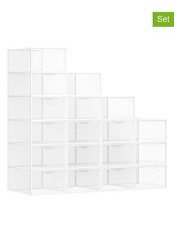 Songmics Pudełka (18 szt.) w kolorze białym na buty - 23 x 14,5 x 33,2 cm - id: 17579451 - marki Songmics - 186192928 Songmics Pudełka (18 szt.) w kolorze białym na buty - 23 x 14,5 x 33,2 cm ze sklepu Limango Polska w kategorii Szafy - zdjęcie 186192928