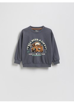 Reserved - Bawełniany longsleeve Auta - ciemnoszary ze sklepu Reserved w kategorii Bluzy chłopięce - zdjęcie 186193496