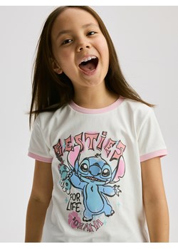 Reserved - T-shirt Lilo i Stitch - złamana biel ze sklepu Reserved w kategorii Bluzki dziewczęce - zdjęcie 186194838