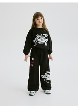 Reserved - Szerokie spodnie dresowe Hello Kitty - czarny ze sklepu Reserved w kategorii Spodnie dziewczęce - zdjęcie 186195037
