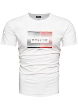 Koszulka męska t-shirt z nadrukiem biały Recea ze sklepu Recea.pl w kategorii T-shirty męskie - zdjęcie 186195888