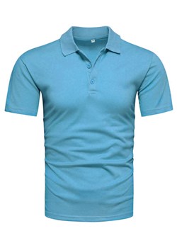 Koszulka polo męska turkusowa Recea ze sklepu Recea.pl w kategorii T-shirty męskie - zdjęcie 186195915