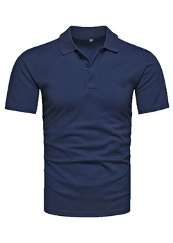 Koszulka polo męska ciemny granatowy Recea ze sklepu Recea.pl w kategorii T-shirty męskie - zdjęcie 186195918
