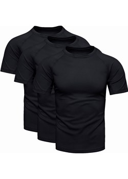3-pak męski t-shirt sportowy czarny Recea ze sklepu Recea.pl w kategorii T-shirty męskie - zdjęcie 186195929