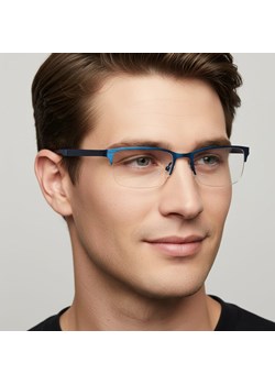 Męskie żyłkowe oprawki korekcyjne okulary zerówki 646B niebieskie - id: 9289 - marki Sunoptic - 186196506 Męskie żyłkowe oprawki korekcyjne okulary zerówki 646B niebieskie ze sklepu Stylion w kategorii Oprawki do okularów męskich - zdjęcie 186196506