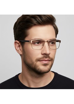 Męskie oprawki korekcyjne okulary zerówki 876F różowe złoto ze sklepu Stylion w kategorii Oprawki do okularów męskich - zdjęcie 186196508