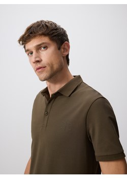Reserved - Koszulka polo regular fit - ciemnozielony ze sklepu Reserved w kategorii T-shirty męskie - zdjęcie 186197729
