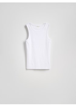 Reserved - Bawełniany tank top - biały ze sklepu Reserved w kategorii T-shirty męskie - zdjęcie 186198117