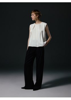 Reserved - Szerokie spodnie z zakładkami - czarny ze sklepu Reserved w kategorii Spodnie damskie - zdjęcie 186198879