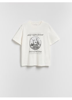 Reserved - T-shirt z nadrukiem - złamana biel ze sklepu Reserved w kategorii Bluzki damskie - zdjęcie 186199208