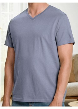 Sinsay - Koszulka basic z dekoltem w serek - fioletowy ze sklepu Sinsay w kategorii T-shirty męskie - zdjęcie 186199697