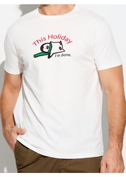 Sinsay - Koszulka z motywem świątecznym - kremowy ze sklepu Sinsay w kategorii T-shirty męskie - zdjęcie 186199718