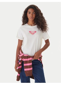 Roxy T-Shirt Oceanregular ERJZT06078 Écru Regular Fit ze sklepu MODIVO w kategorii Bluzki damskie - zdjęcie 186200576