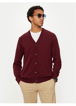 U.S. Polo Assn. Kardigan MUP2238 Czerwony Regular Fit ze sklepu MODIVO w kategorii Swetry męskie - zdjęcie 186200649