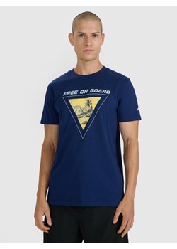 Męski t-shirt z nadrukiem 4F 4FRSS25TTSHM3155 - granatowy ze sklepu Sportstylestory.com w kategorii T-shirty męskie - zdjęcie 186202119