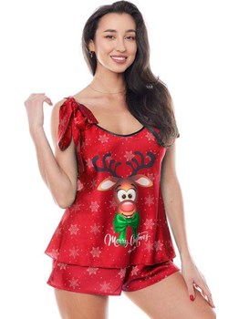 Piżama świąteczna damska czerwona Aster + bodystocking Muriel GRATIS, Kolor czerwony, Rozmiar XS, Anais - id: 179792 - marki Anais - 186203827 Piżama świąteczna damska czerwona Aster + bodystocking Muriel GRATIS, Kolor czerwony, Rozmiar XS, Anais ze sklepu Intymna w kategorii Piżamy damskie - zdjęcie 186203827