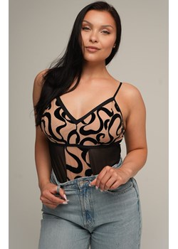 Zmysłowe body damskie czarne Ava 023, Kolor czarny, Rozmiar 2XL, Ava ze sklepu Intymna w kategorii Body damskie - zdjęcie 186203869