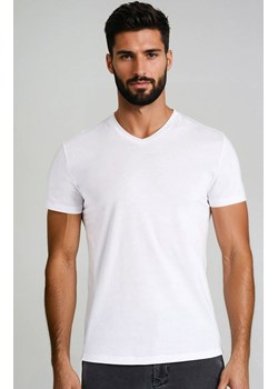 Biała koszulka męska z dekoltem V t-shirt bawełniany 1503 Dany, Kolor biały, Rozmiar 3XL, Teyli ze sklepu Intymna w kategorii T-shirty męskie - zdjęcie 186203908