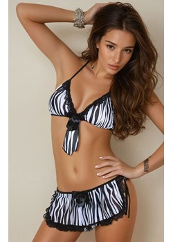 Komplet bielizny damskiej 3-częściowy Nova LC 2773, Kolor czarno-biały, Rozmiar S/M, LivCo Corsetti Fashion ze sklepu Intymna w kategorii Body damskie - zdjęcie 186204017