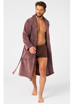 Elegancki szlafrok męski o klasycznym kroju brązowy MGL 255, Kolor brązowy, Rozmiar M/L, Key ze sklepu Intymna w kategorii Szlafroki męskie - zdjęcie 186204317