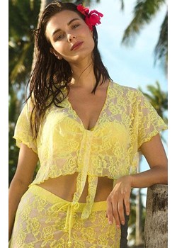 Marilyn koronkowy top damski Banana Drink, Kolor żółty, Rozmiar M/L, Marilyn ze sklepu Intymna w kategorii Odzież plażowa - zdjęcie 186204415