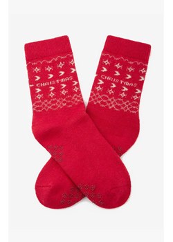 Marilyn Skarpetki z angorą w świątecznej kolorystyce podeszwa ABS D28, Kolor czerwony-wzór, Rozmiar one size, Marilyn ze sklepu Intymna w kategorii Skarpetki damskie - zdjęcie 186204467