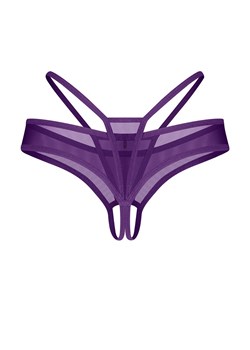 Obsessive stringi z otwartym krokiem Vibres, Kolor fioletowy, Rozmiar S/M, Obsessive ze sklepu Intymna w kategorii Majtki damskie - zdjęcie 186204615