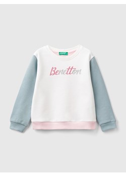 Benetton Bluza w kolorze błękitno-biało-jasnoróżowym ze sklepu Limango Polska w kategorii Bluzy dziewczęce - zdjęcie 186205678
