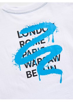 Reserved - Bawełniany t-shirt z nadrukiem - biały ze sklepu Reserved w kategorii T-shirty chłopięce - zdjęcie 186206879