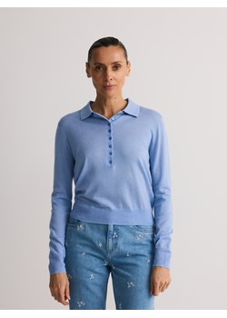 Reserved - Sweter polo z domieszką wełny - jasnoniebieski ze sklepu Reserved w kategorii Swetry damskie - zdjęcie 186207748