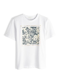 GATE Bawełniany T-shirt z mieszanym nadrukiem 34 ze sklepu gateshop w kategorii Bluzki damskie - zdjęcie 186207997