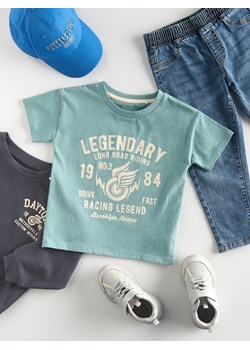 Reserved - Bawełniany t-shirt - morski ze sklepu Reserved w kategorii T-shirty chłopięce - zdjęcie 186208608