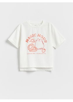 Reserved - T-shirt Pusheen - złamana biel ze sklepu Reserved w kategorii Bluzki dziewczęce - zdjęcie 186209295