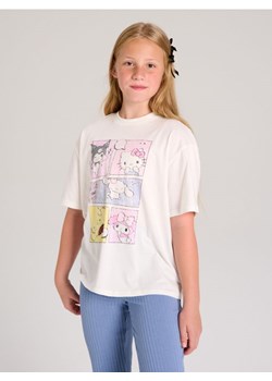 Sinsay - Bawełniana koszulka z nadrukiem Hello Kitty - kremowy - id: 512FV-01X - marki Sinsay - 186214116 Sinsay - Bawełniana koszulka z nadrukiem Hello Kitty - kremowy ze sklepu Sinsay w kategorii Bluzki dziewczęce - zdjęcie 186214116