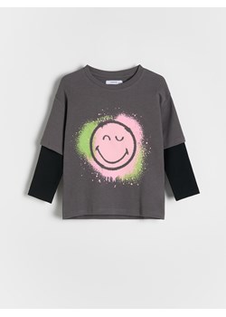 Reserved - Koszulka SmileyWorld® - ciemnoszary ze sklepu Reserved w kategorii Bluzki dziewczęce - zdjęcie 186214495