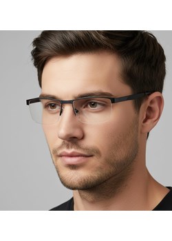 Męskie żyłkowe oprawki korekcyjne okulary zerówki 982 czarne - id: 9275 - marki Sunoptic - 186214978 Męskie żyłkowe oprawki korekcyjne okulary zerówki 982 czarne ze sklepu Stylion w kategorii Okulary korekcyjne męskie - zdjęcie 186214978