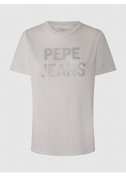 Pepe Jeans Koszulka w kolorze białym ze sklepu Limango Polska w kategorii Bluzki damskie - zdjęcie 186215177