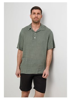Rodier Lin Lniana koszulka polo w kolorze khaki ze sklepu Limango Polska w kategorii T-shirty męskie - zdjęcie 186215218
