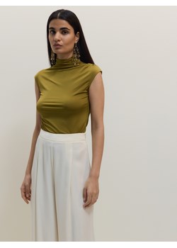 Reserved - Bluzka z ozdobnym marszczeniem - oliwkowy ze sklepu Reserved w kategorii Bluzki damskie - zdjęcie 186218068
