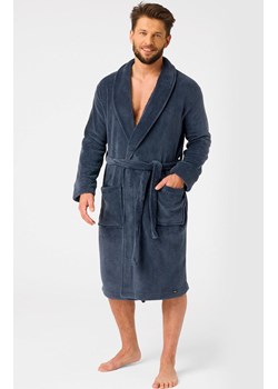 Elegancki szlafrok męski o klasycznym kroju granatowy MGL 255 GR, Kolor granatowy, Rozmiar M/L, Key ze sklepu Intymna w kategorii Szlafroki męskie - zdjęcie 186218675