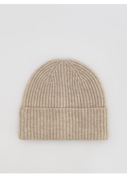 Reserved - Prążkowana czapka beanie - kremowy ze sklepu Reserved w kategorii Czapki zimowe damskie - zdjęcie 186220369