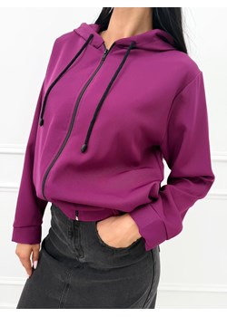 Fioletowa Bluza z Kapturem ze sklepu ModnaKiecka.pl w kategorii Bluzy damskie - zdjęcie 186221956