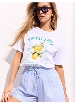 Mohito - T-shirt z nadrukiem w cytryny - biały ze sklepu Mohito w kategorii Bluzki damskie - zdjęcie 186222046